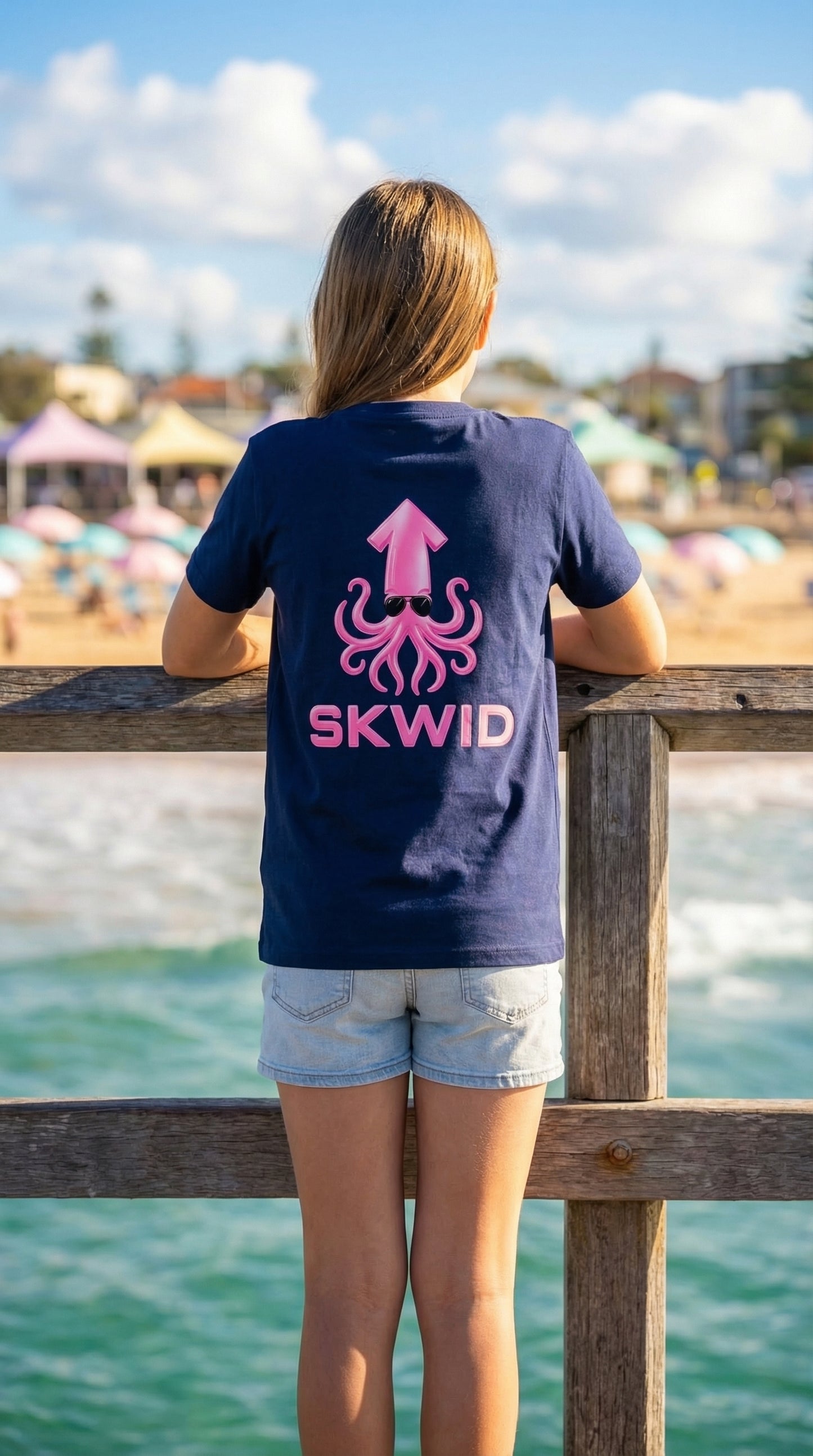 Youth Tee - SKWID Sunnies - Pink
